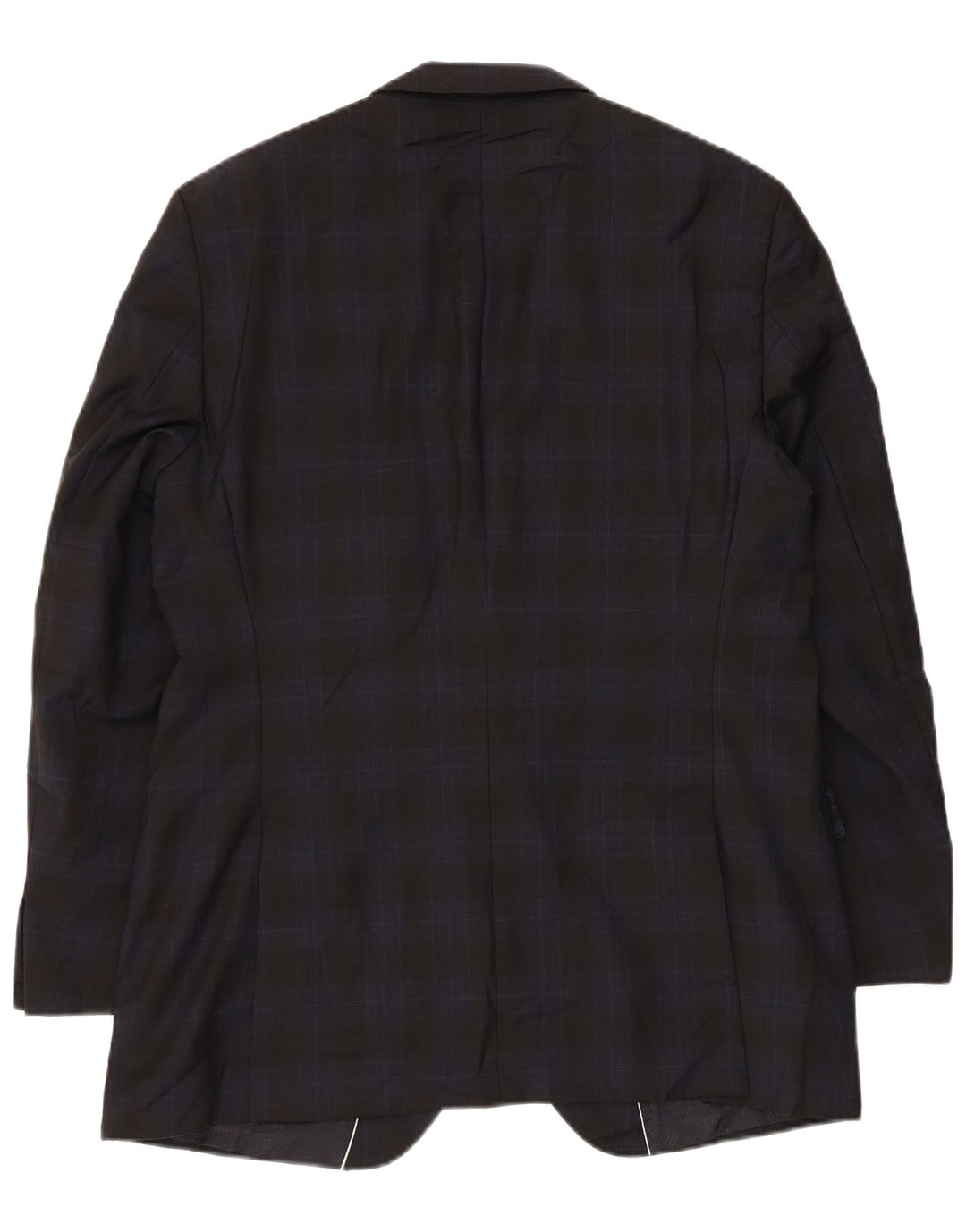 Jaqueta Blazer Masculina Hugo Boss com 2 Botões EU 52 XL Azul Marinho Xadrez Lã Virgem