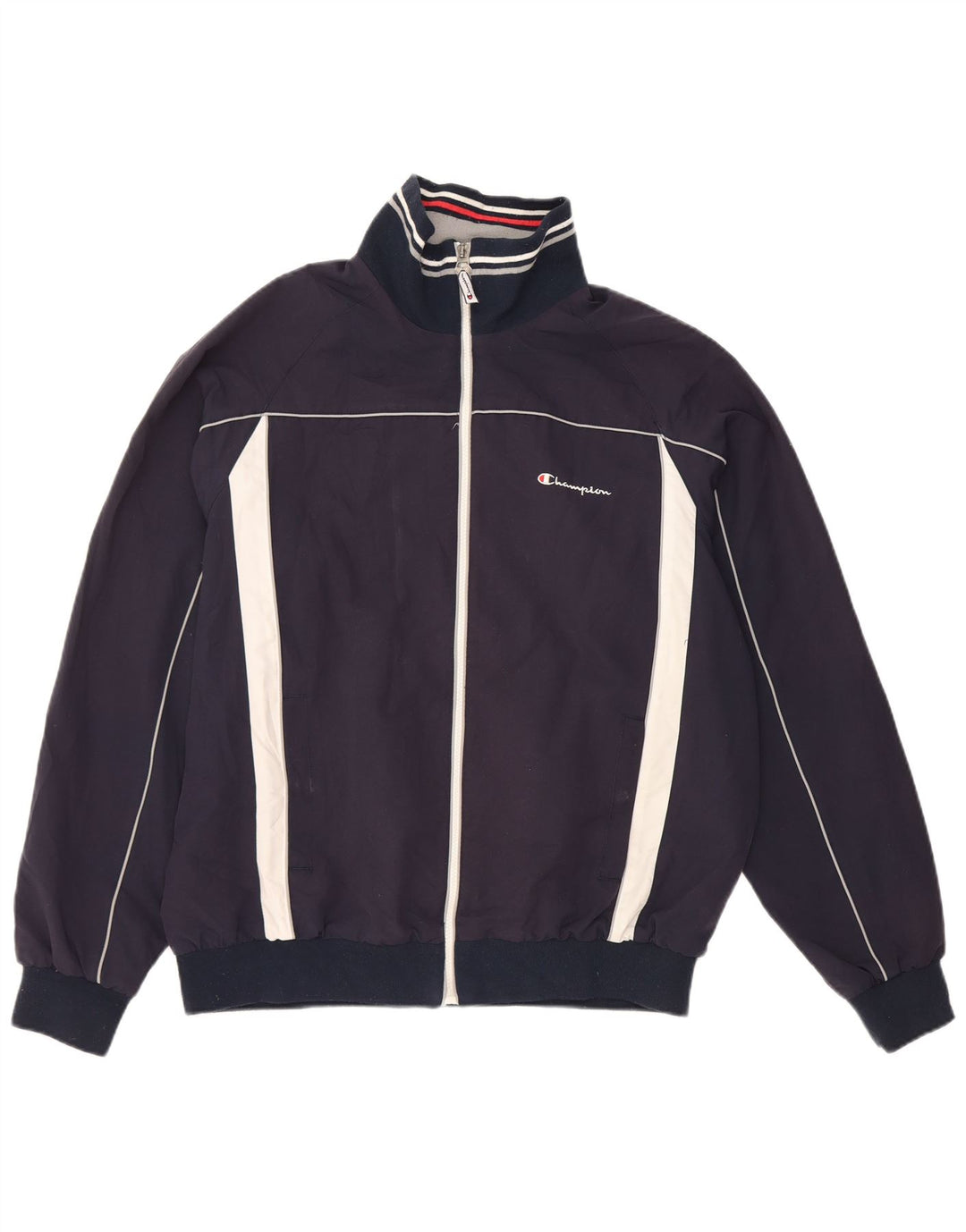 CHAMPION Mens Treino Top Jacket XL Azul Marinho Colourblock Poliéster