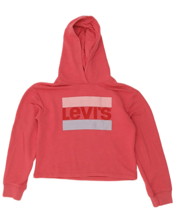 Suéter Levi's Girls Crop Graphic com capuz 13-14 anos algodão rosa