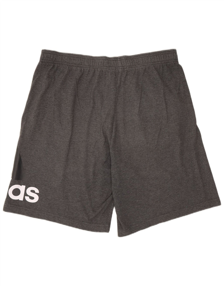Shorts esportivos gráficos masculinos Adidas grande algodão cinza