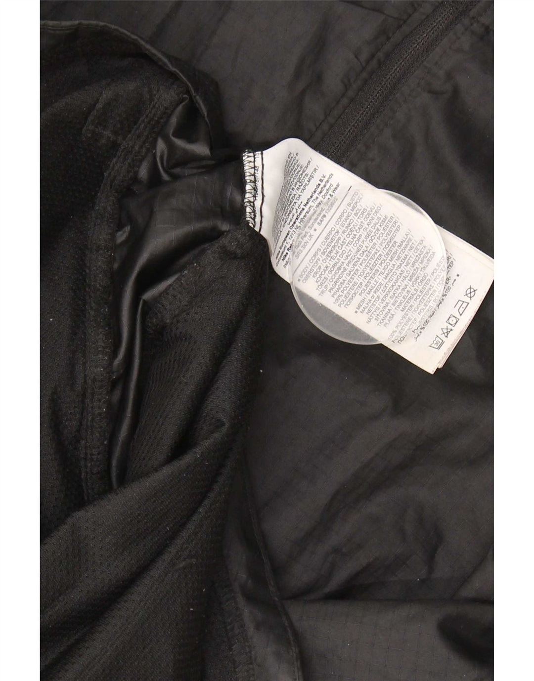 Jaqueta de chuva feminina Nike com capuz UK 14 poliéster preto médio