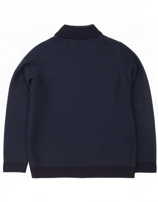 Suéter cardigã masculino Marks & Spencer regular fit grande acrílico azul marinho