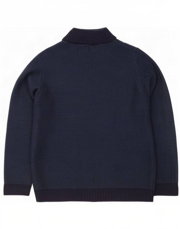 Suéter cardigã masculino Marks & Spencer regular fit grande acrílico azul marinho
