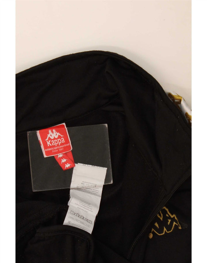Kappa Mens Graphic Tracksuit Top Jacket Grande Preto Colorblock Poliéster