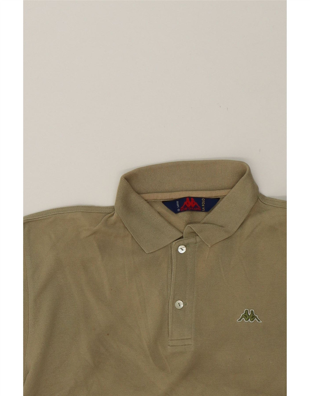KAPPA Mens Polo Shirt Large Khaki Cotton Vintage Kappa and Second-Hand Kappa from Messina Hembry 