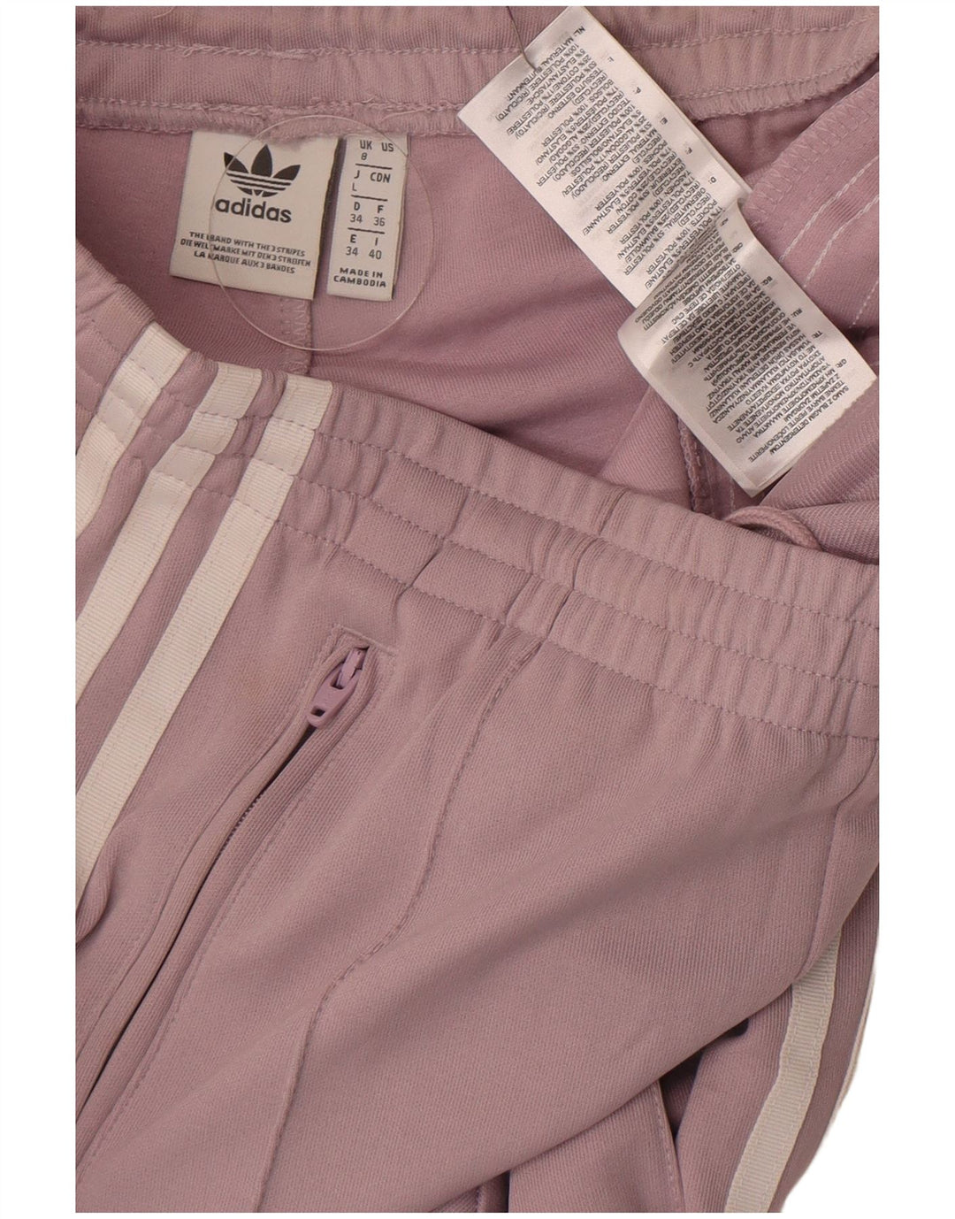 Calça de treino feminina Adidas UK 8 pequena roxa poliéster