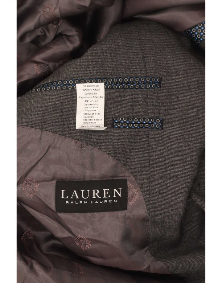 Jaqueta Blazer Masculina Ralph Lauren Longline 2 Botões Reino Unido 46 2XL Cinza Clássico