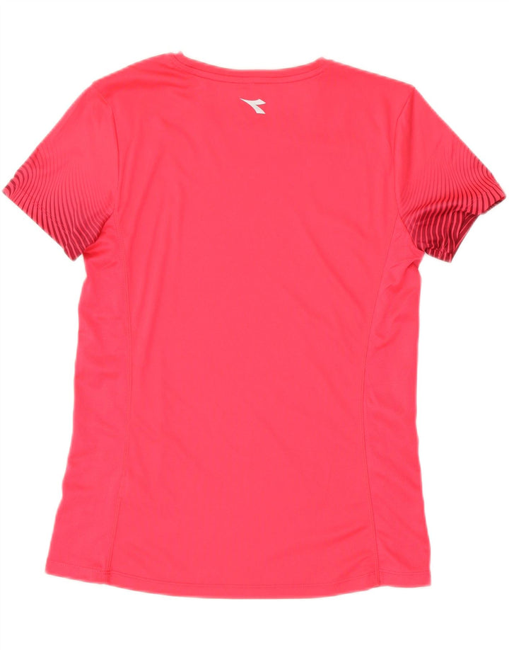 Camiseta feminina Diadora UK 14 grande poliéster rosa