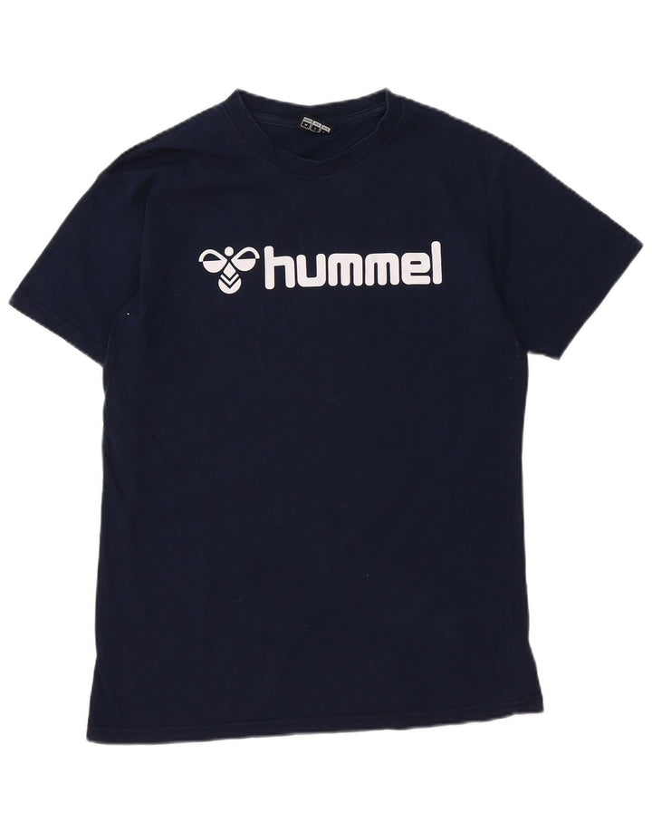 Camiseta masculina gráfica HUMMEL Top médio algodão azul marinho