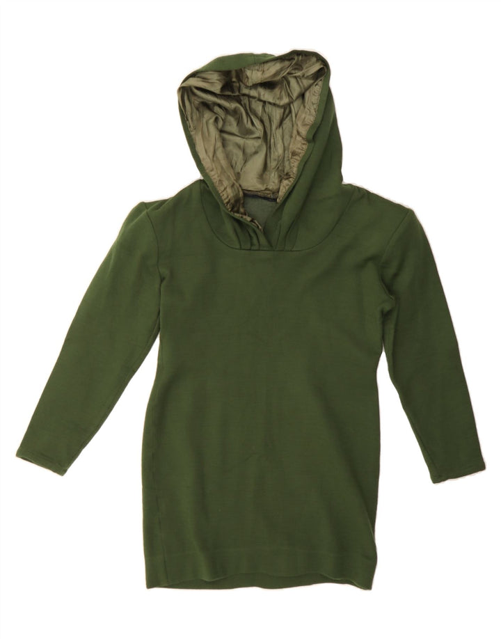 VINTAGE Girls Hoodie Dress 9-10 Years Green Vintage Vintage and Second-Hand Vintage from Messina Hembry 