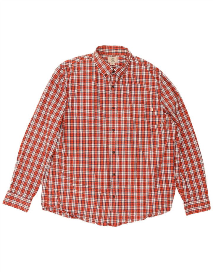 Camisa masculina Slim Fit Timberland 2XL algodão xadrez vermelho