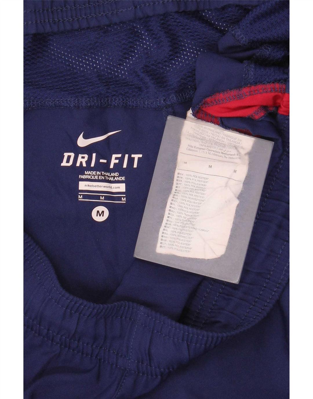 Nike Mens Barcelona Sport Shorts Médio Azul Marinho Colorblock Poliéster