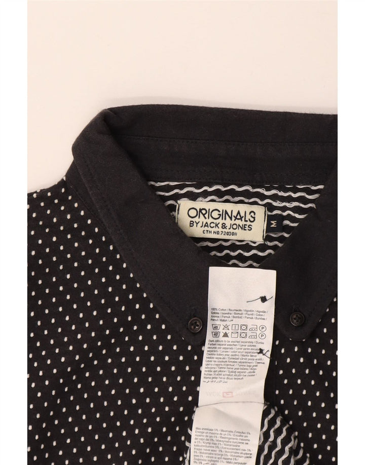 Camisa polo masculina Jack & Jones médio algodão manchado azul marinho