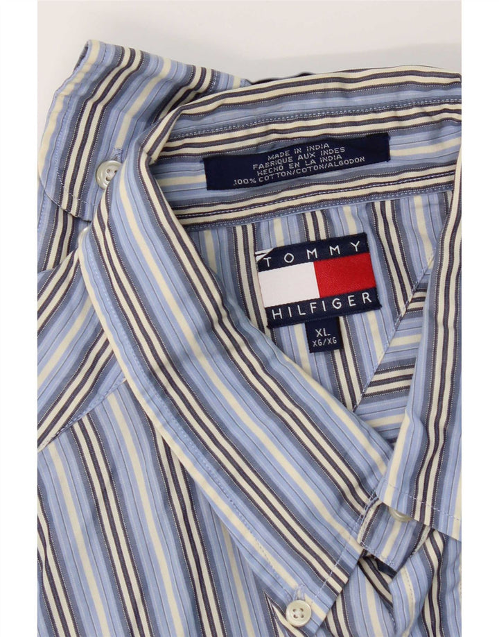 Camisa masculina Tommy Hilfiger XL listrada azul algodão