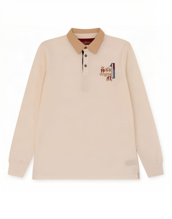 La Martina Boys Graphic Rugby Polo Shirt 15-16 Years White Colourblock