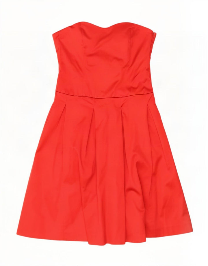 Vestido feminino sem alças Coast UK 16 grande acetato vermelho