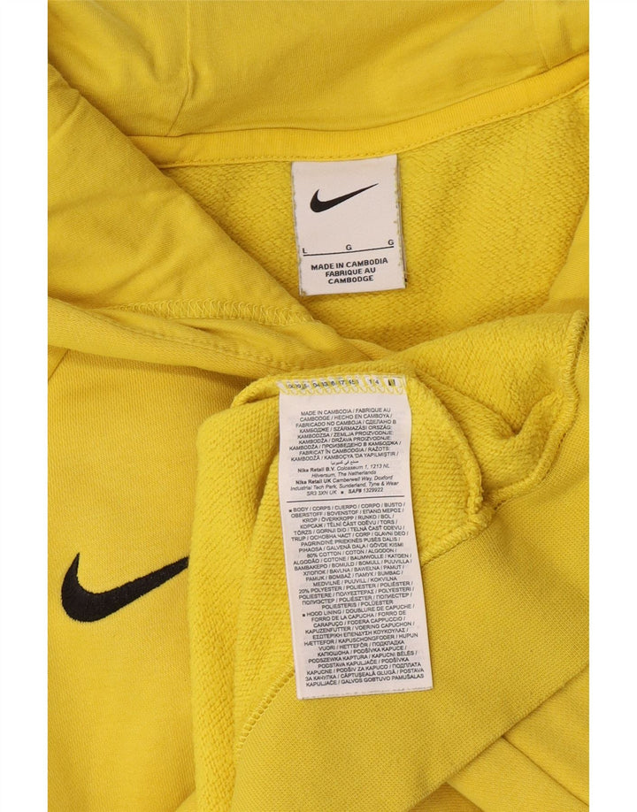 Nike Mens Hoodie Jumper Grande Algodão Amarelo