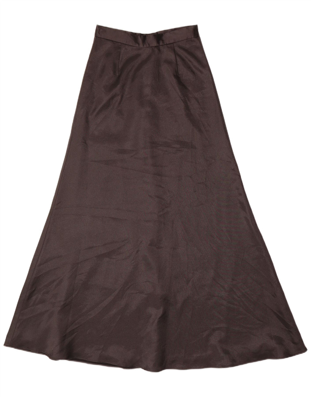 Saia maxi feminina vintage UK 6 XS W24 poliéster preto