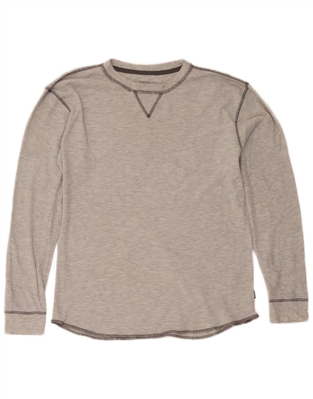 Gap Boys Top manga comprida 12-13 anos XL algodão manchado cinza