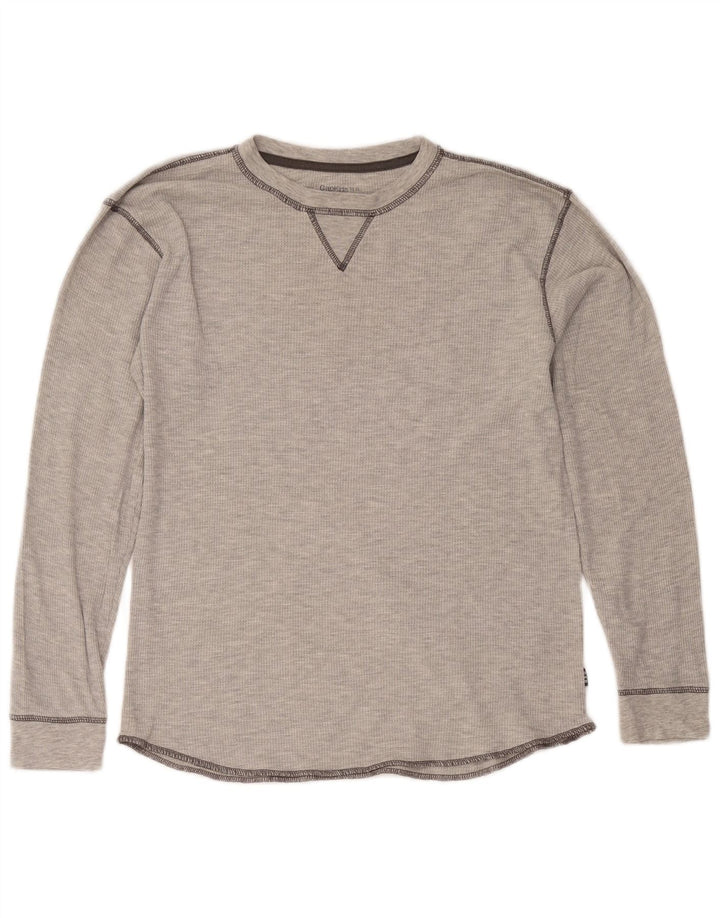 Gap Boys Top manga comprida 12-13 anos XL algodão manchado cinza