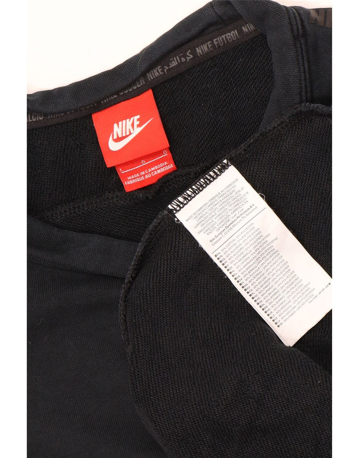 Nike masculino gráfico moletom jumper grande algodão preto