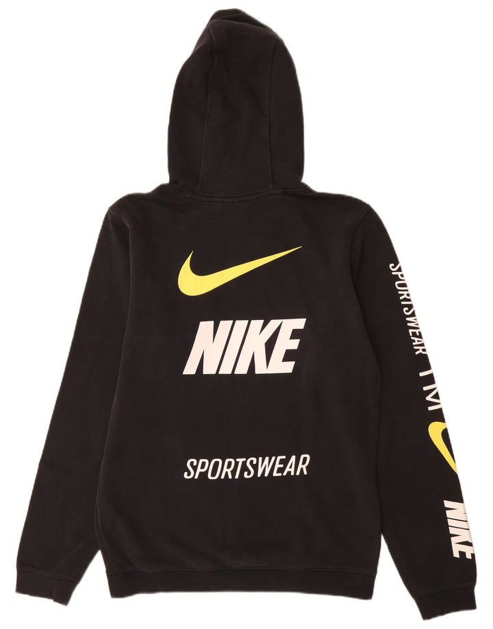 Jumper com capuz gráfico masculino Nike pequeno algodão preto