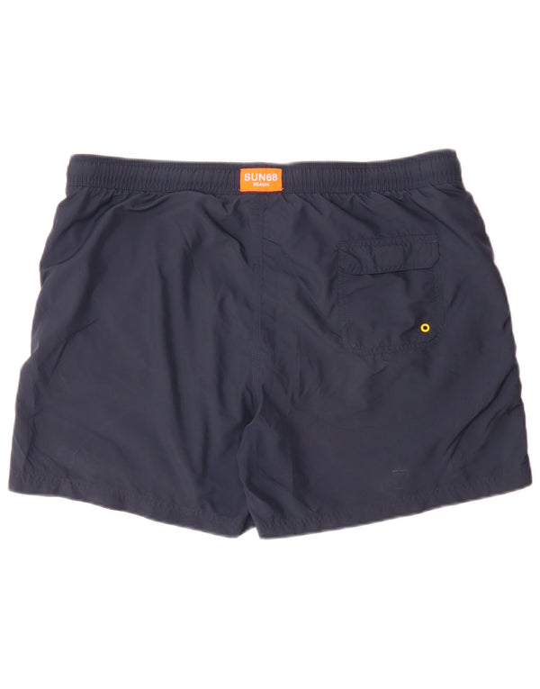 Sun68 Shorts de natação masculino 2XL poliéster azul marinho