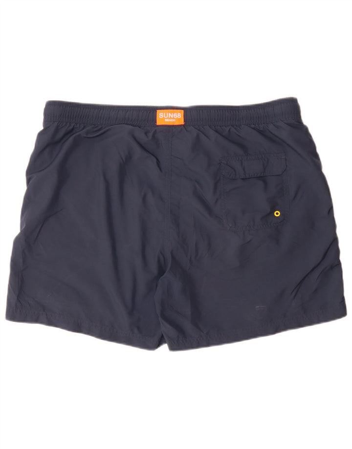 Sun68 Shorts de natação masculino 2XL poliéster azul marinho