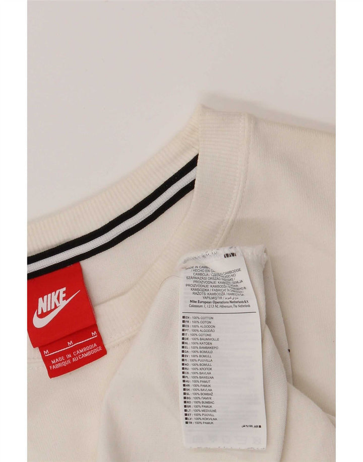 Top gráfico masculino Nike manga comprida médio algodão branco