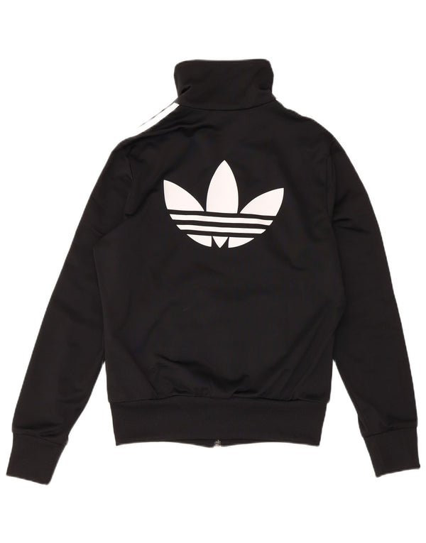 Adidas Womens Graphic Tracksuit Top Jacket UK 14 Médio Preto Esportes