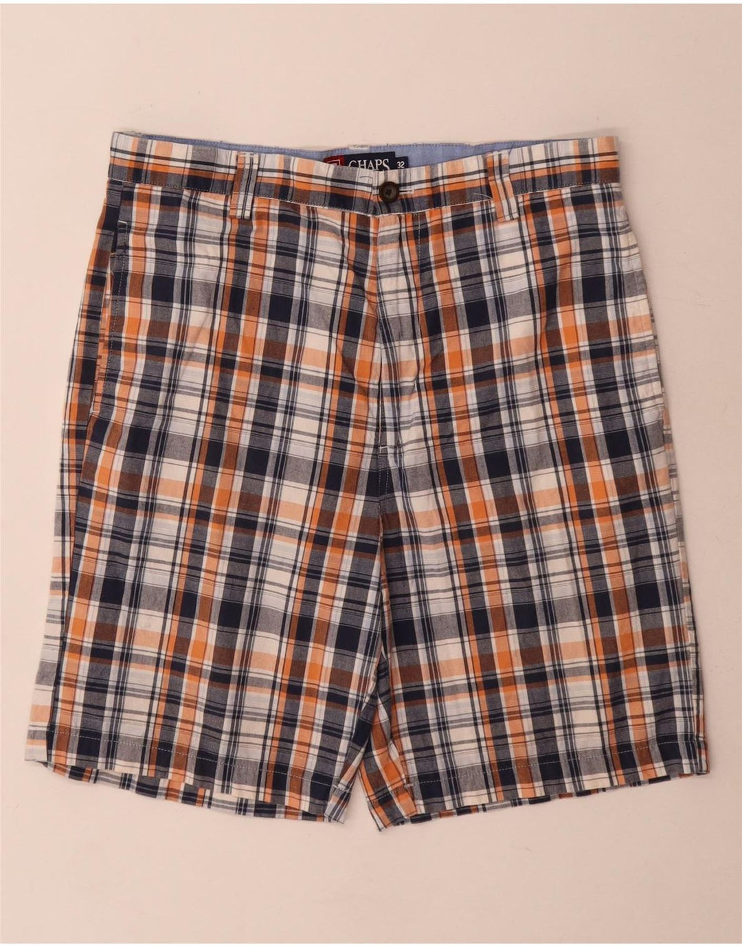Shorts Chino Masculino Chaps W32 Médio Azul Marinho Xadrez