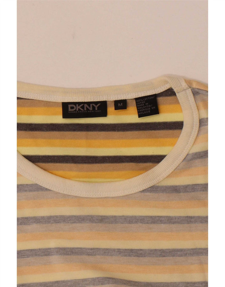 Camiseta masculina Dkny Top médio bege listrado algodão