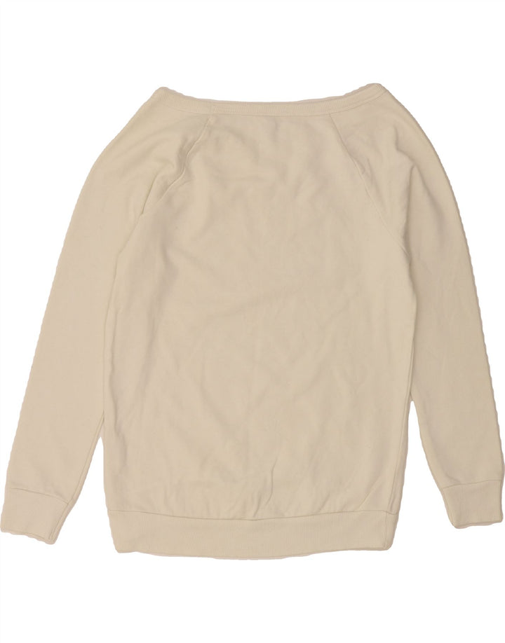 BENETTON Womens Sweatshirt Jumper UK 6 XS Off White Cotton Vintage Benetton and Second-Hand Benetton from Messina Hembry 