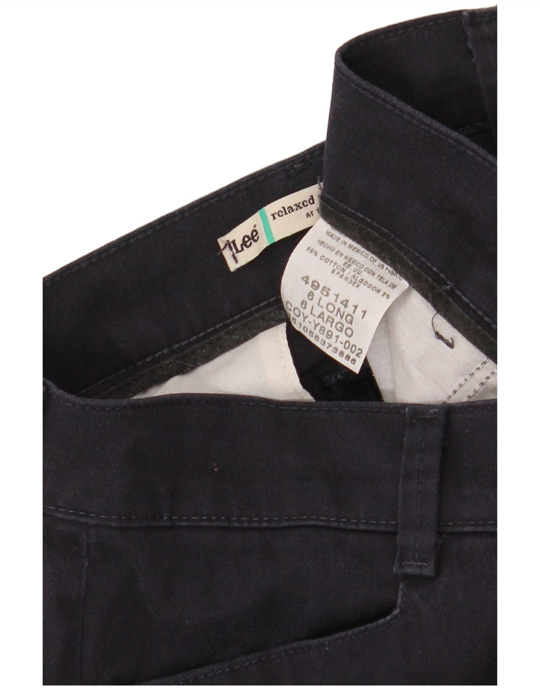 Calça feminina reta casual Lee US 6 médio W29 L33 azul marinho clássico