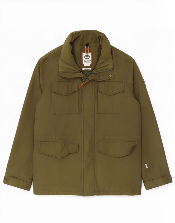 Jaqueta utilitária masculina Timberland UK 40 grande algodão cáqui