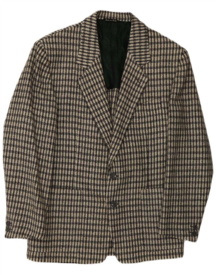 Jaqueta blazer masculina DEI FILZI com 3 botões IT 48 cinza médio Houndstooth