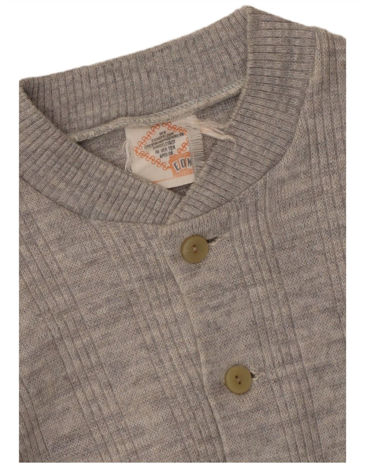 Suéter Cardigan Feminino Vintage UK 14 Cinza Médio