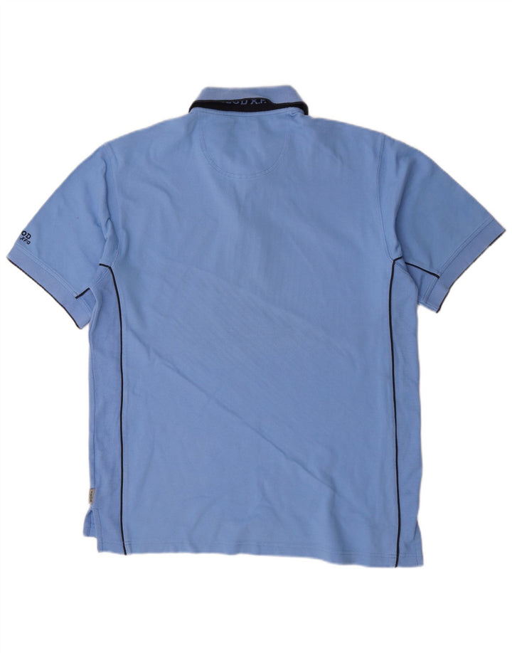 Camisa polo masculina Izod grande algodão azul