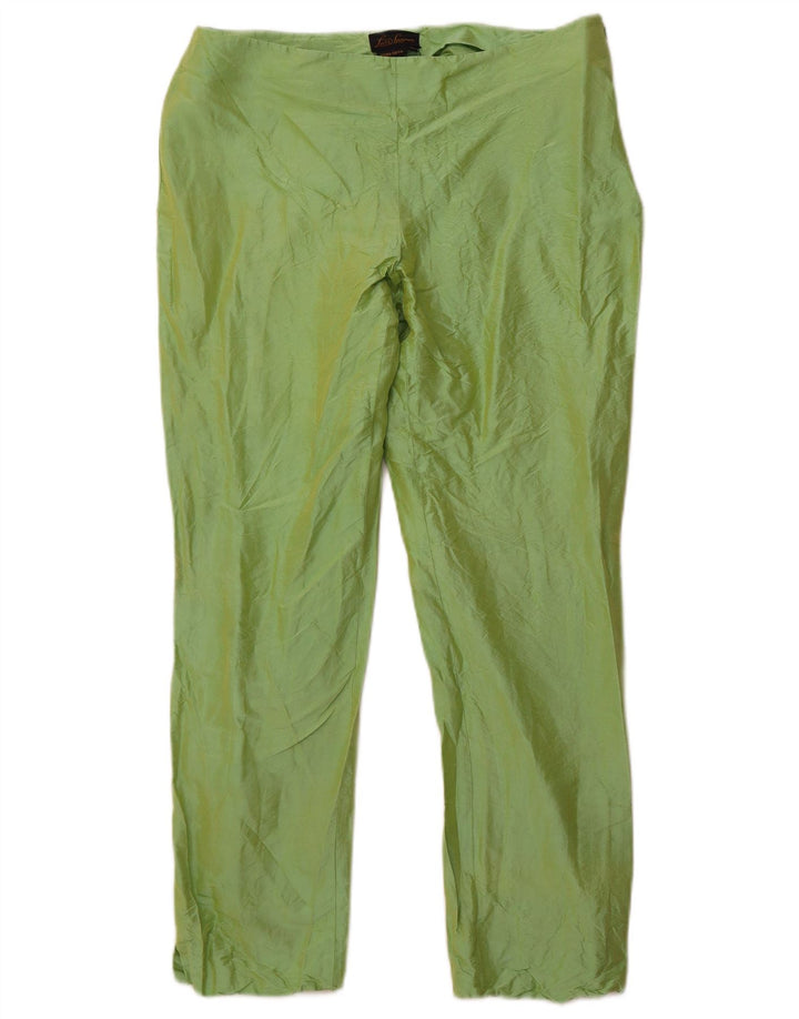 LUISA SPAGNOLI Womens Straight Cropped Trousers IT 46 Large W32 L26 Green Vintage Luisa Spagnoli and Second-Hand Luisa Spagnoli from Messina Hembry 