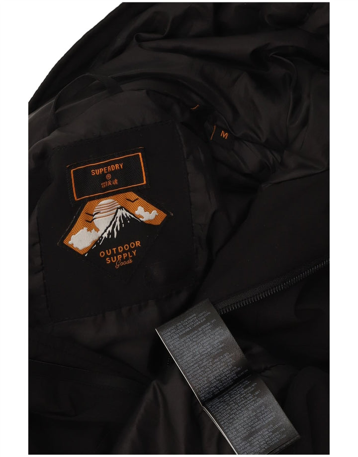 Jaqueta corta-vento masculina Superdry com capuz UK 38 poliéster preto médio