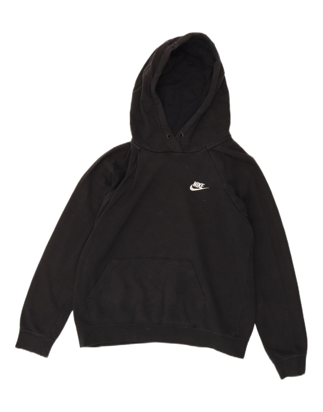 NIKE Womens Oversized Hoodie Jumper UK 14 Médio Preto Algodão