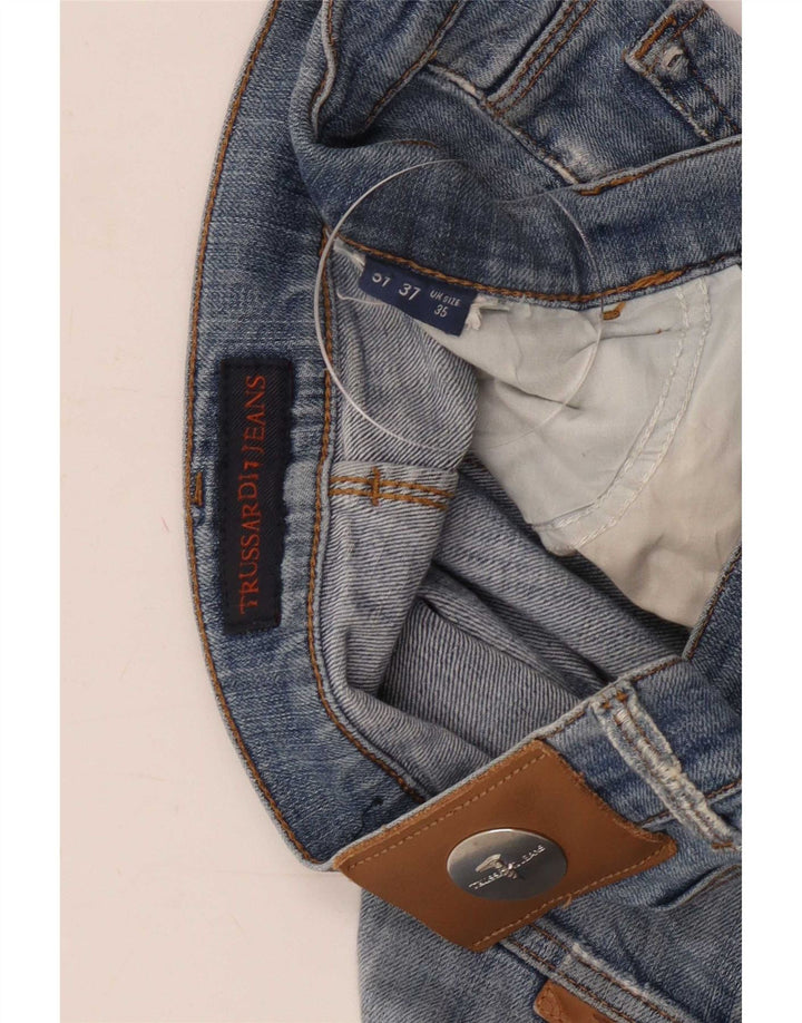 Jeans retos femininos Trussardi W35 L27 azul