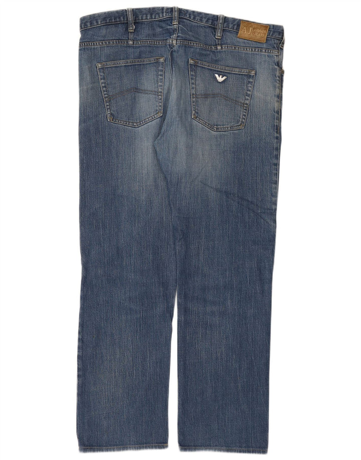 Calça jeans reta masculina Armani W36 L30 azul algodão