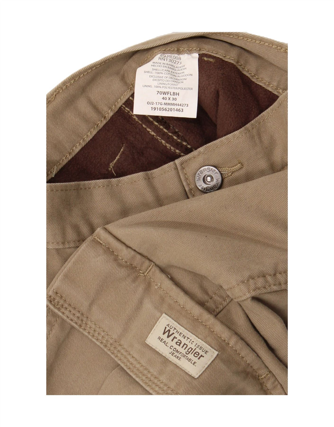 WRANGLER Mens Straight Cargo Trousers W40 L30 Beige Cotton Vintage Wrangler and Second-Hand Wrangler from Messina Hembry 