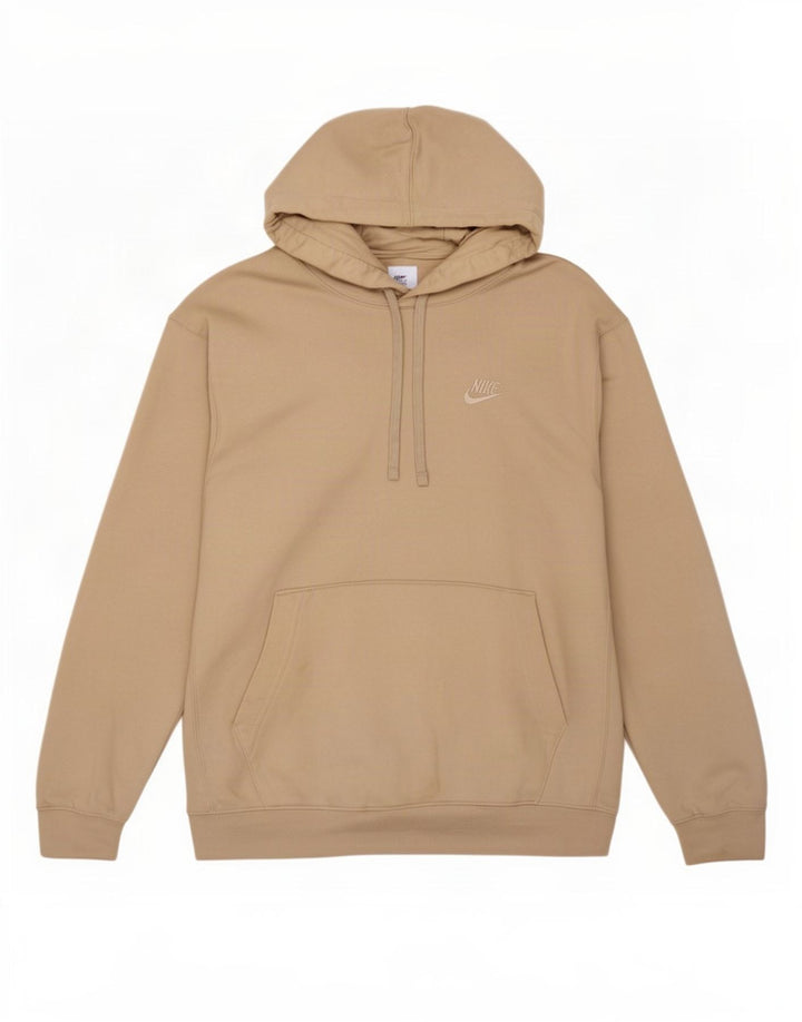 Nike Mens Hoodie Jumper Pequeno Algodão Bege