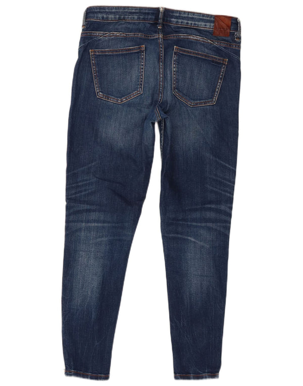Zara Jeans skinny feminino desgastado UE 38 pequeno W28 L27 azul