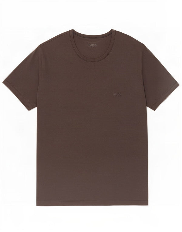 Camiseta masculina Hugo Boss grande algodão marrom