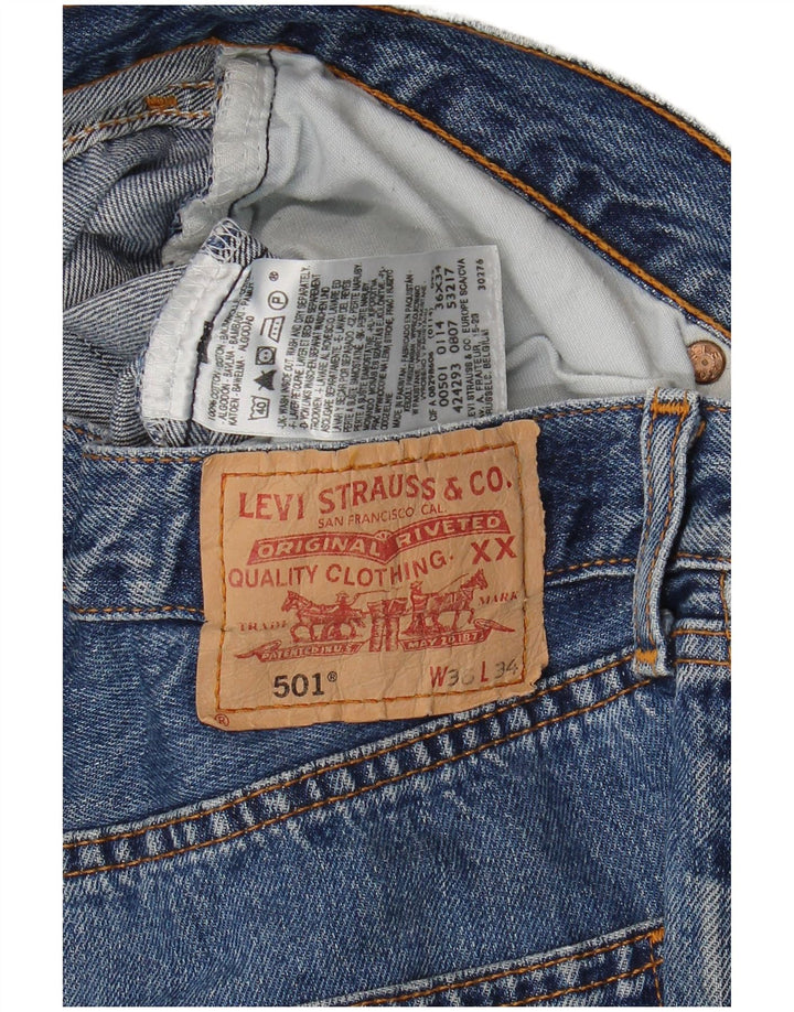 Calça jeans masculina Levi's 501 Straight W36 L28 azul algodão