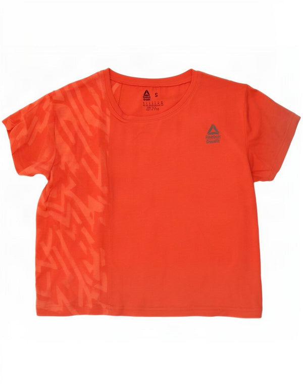 Adidas Womens Cross Fit Crop Graphic Camiseta Top Reino Unido 8/10 Pequeno Laranja