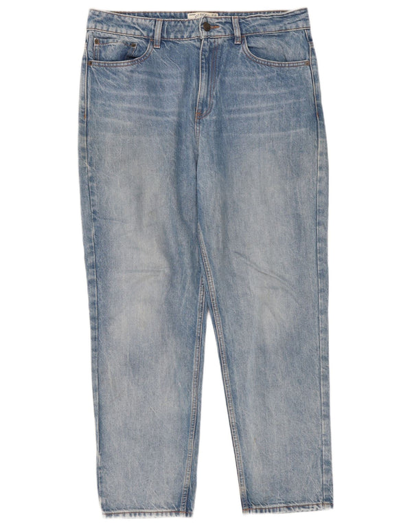 Calça jeans reta feminina Fat Face UK 14 grande W36 L28 algodão azul